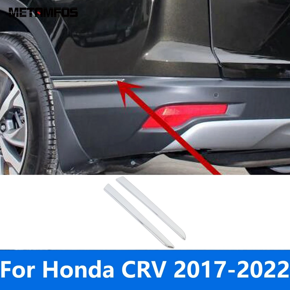 Фото Угловая накладка на задний бампер для Honda CR-V CRV 2017-2021 2022, хромированная полоса для предотвращения столкновений, внешние аксессуары, Стайлинг автомобиля №1