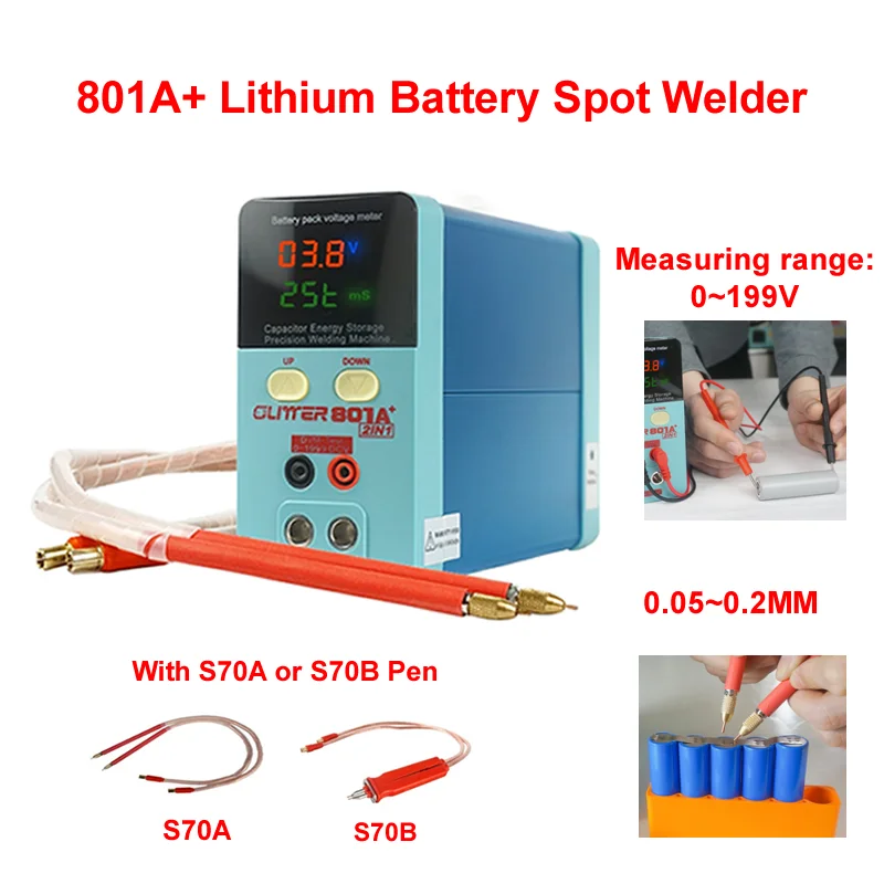 

801A+ Lithium Battery Spot Welder 11.6 KW Capacitor Inverter Energy Storage Pulse Handheld Welding Machine Spot Weld Equipment