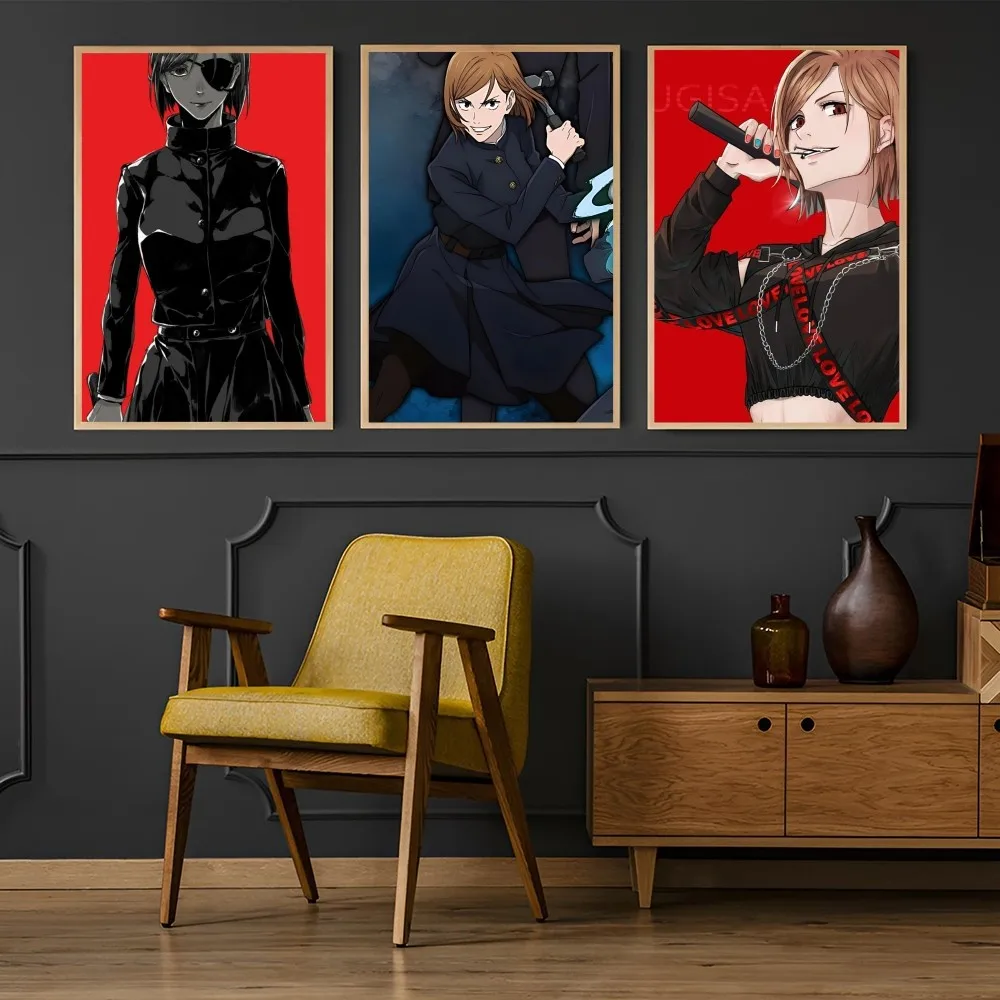 Плакат из аниме джуджутсу кугисаки нобара постер с бумажным принтом для дома