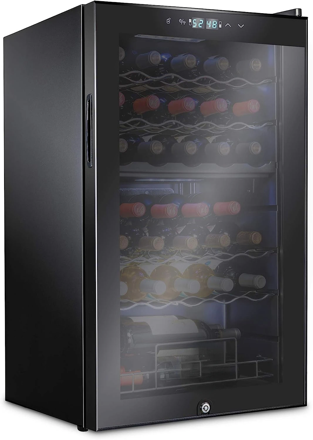 

33 Bottle Dual Zone Wine Cooler Refrigerator w/Lock | Large Freestanding Wine Cellar For Red, White, Champagne & Sparkling W