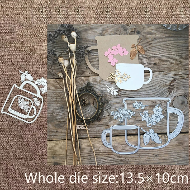 

New Design Craft Metal stencil mold Cutting Die flower Water cup decoration scrapbook die cuts Album Paper Card Craft Embossing