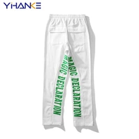 free shipping fashion brand letter embroidered casual pants american mens ins street hip hop trend loose straight sports pants