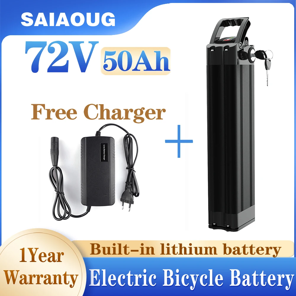 

Ebike battery72V Silverfish Battery 72V 40ah 50ah 60ah Battery Pack Bafang 3000W ebike Battery 72V 20 25 30 35ah Lithium Battery