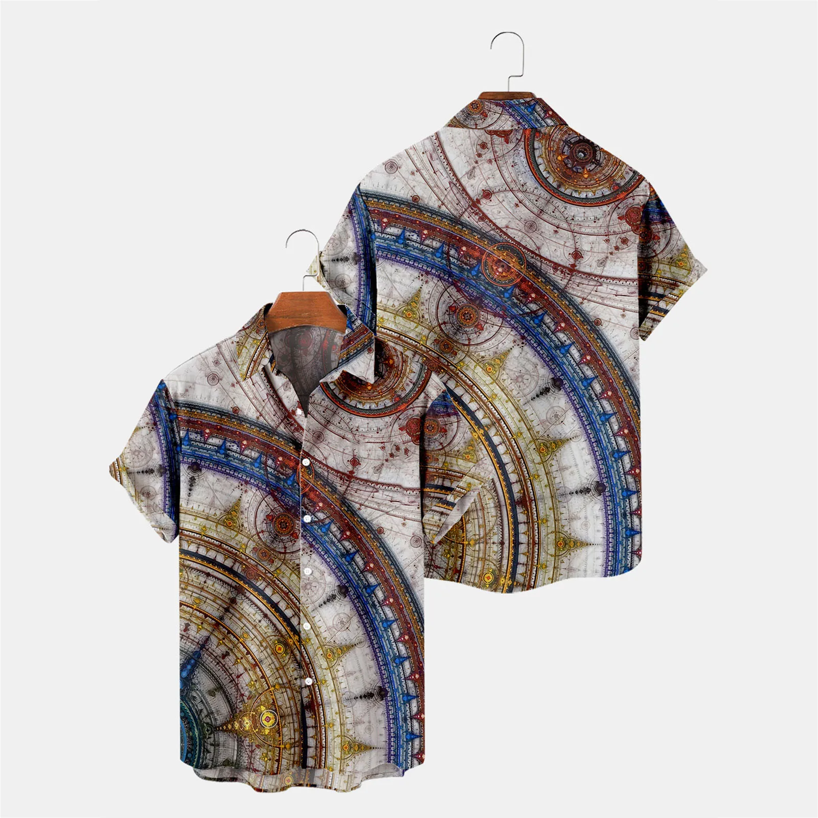 

Silver 100 Men Summer Fashion Top Shirt Leisure Digital Printed Button Shirt Vintage Short Sleeve Shirt Men S Long Sleeve Shirts