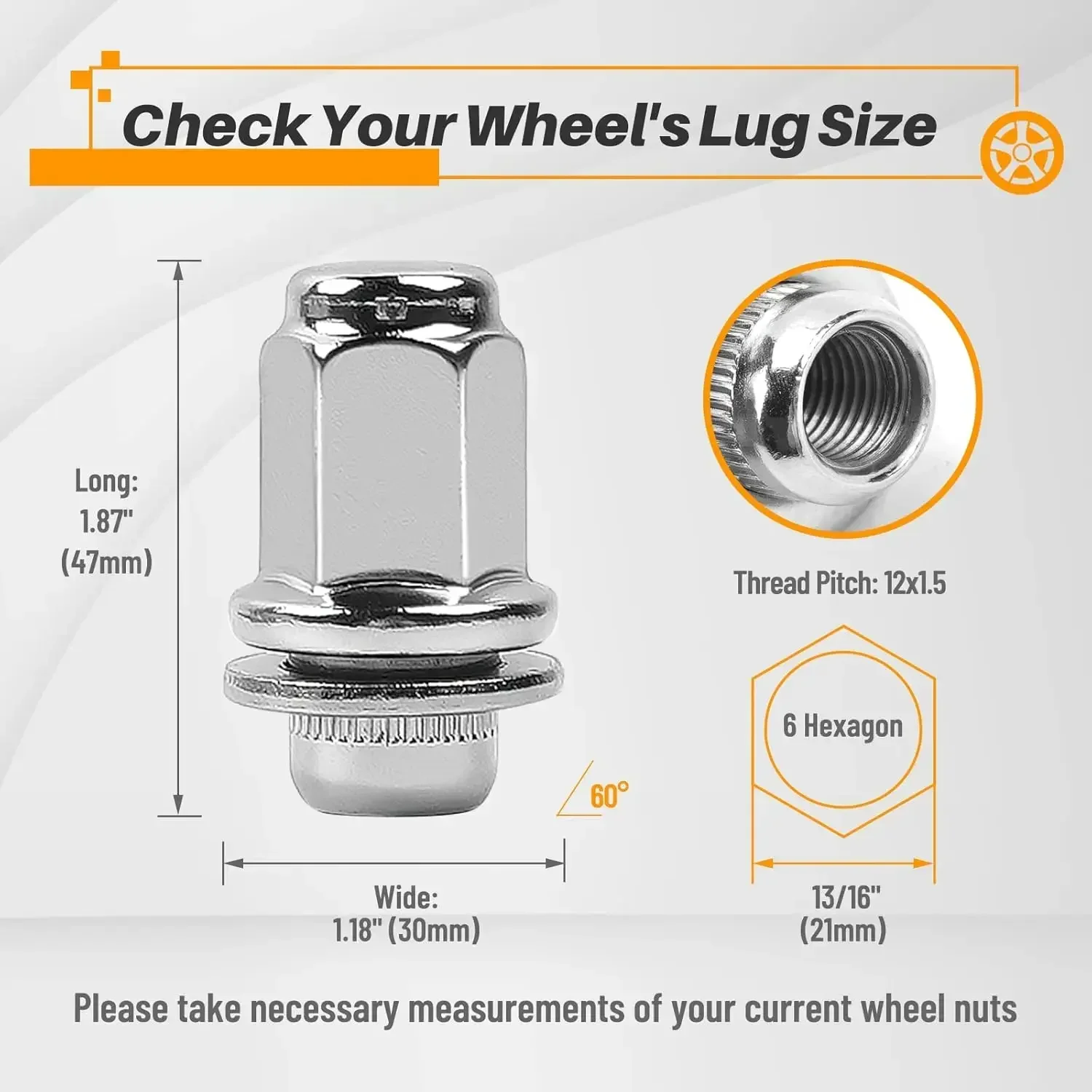 20 шт. гайки с магнитными проушинами M12X1 5 — 1 87 дюйма (47 мм) высота 13/16 шестигранная