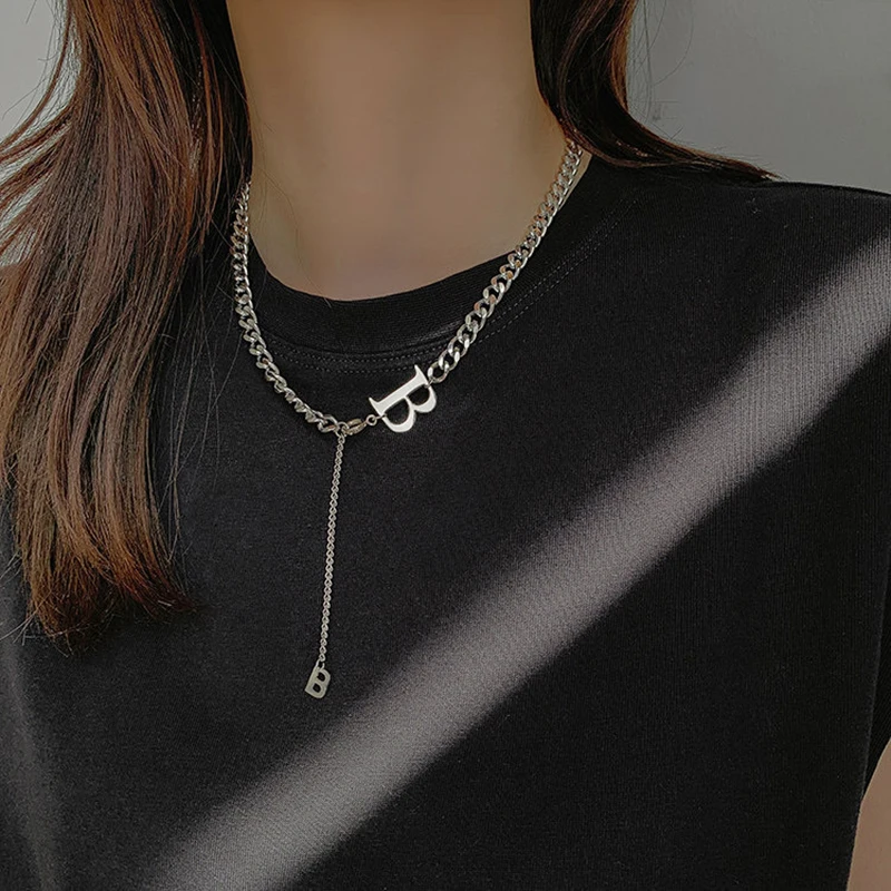 2022 модное ожерелье с двойными буквами B темпераментная Минималистичная цепочка