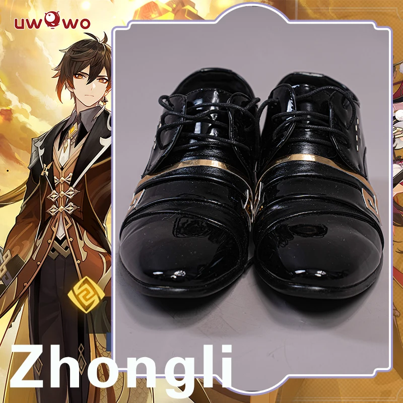 

In Stock UWOWO Zhongli Cosplay Shoes Game Genshin Impact Geo Archon Morax Footwear Boots