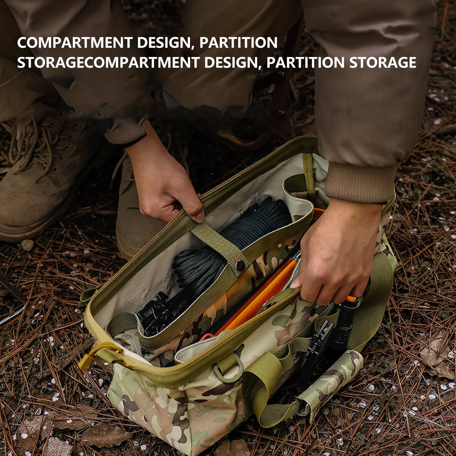 

Tent Ground Hammer Storage Bag Ground Hammer Finishing Storage Bag Compartment Design Camping Tent Stake Bag