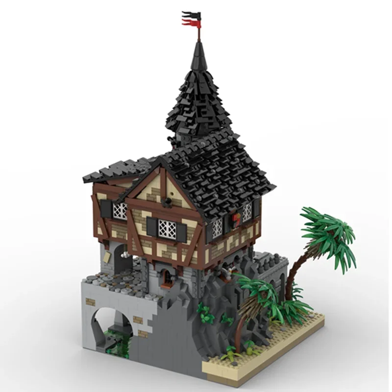 11944 шт. Moc средневековая пиратская серия порт соуда дома модель строительные