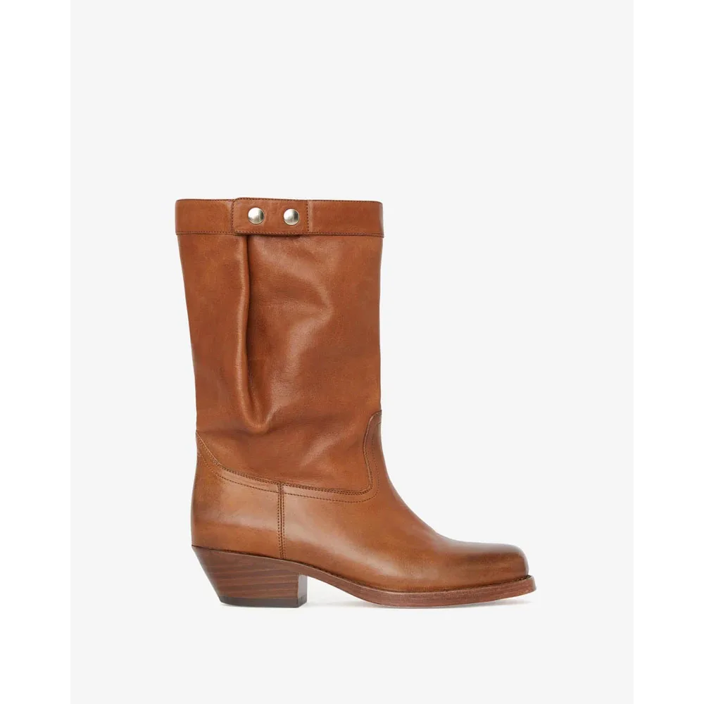 Женская обувь Ademe Boots Biker Style Leather Black Havana