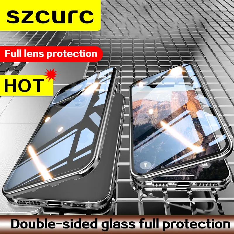 Best الراقية الفاخرة ل فون 13 برو ماكس حالة. جديد 360 درجة عدسة كاملة حماية الامتزاز المغناطيسي آيفون 11 12 غطاء هاتف صغير