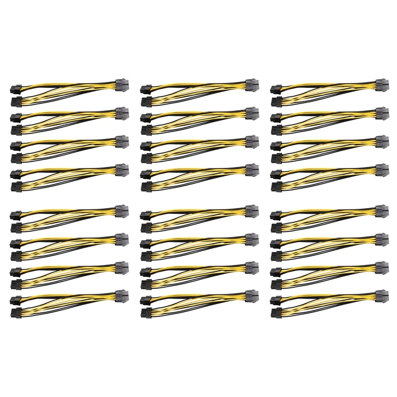 

30-Pack PCI-E 8Pin До 2X 8 Pin (6 + 2) Разветвитель Кабеля Питания Для PCIE PCI Express карта изображения Y-разветвитель Удлинительный кабель