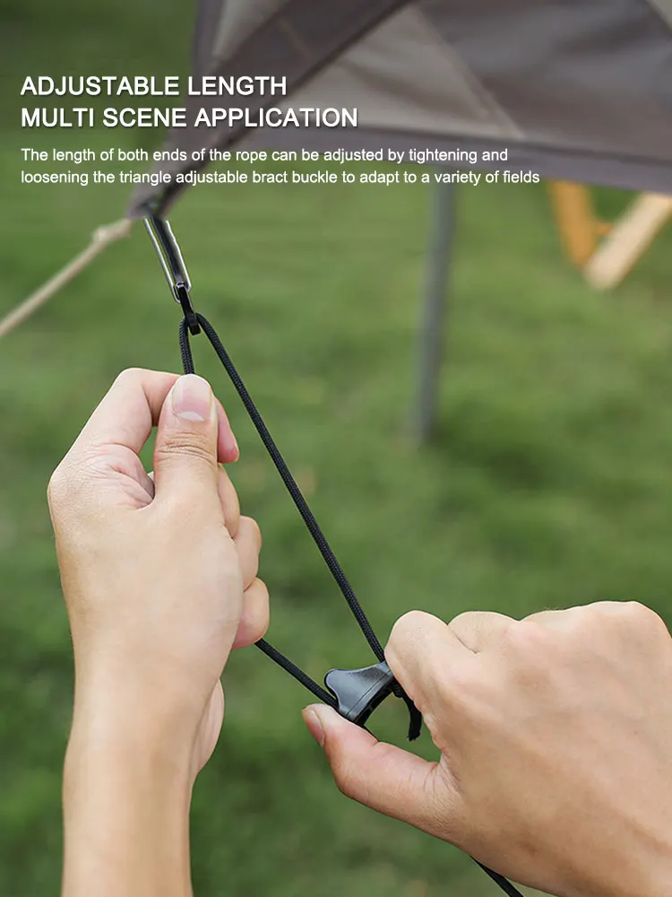 5-метровая ветровая веревка для лагеря с D-образными крючками пряжкой кемпинга