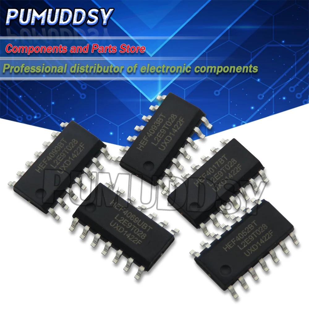 10 шт. HEF4093BT HEF4017BT HEF4052BT HEF4069UBT SOP логический чип устройства HEF4093 HEF4017 HEF4052 HEF4069 новый и