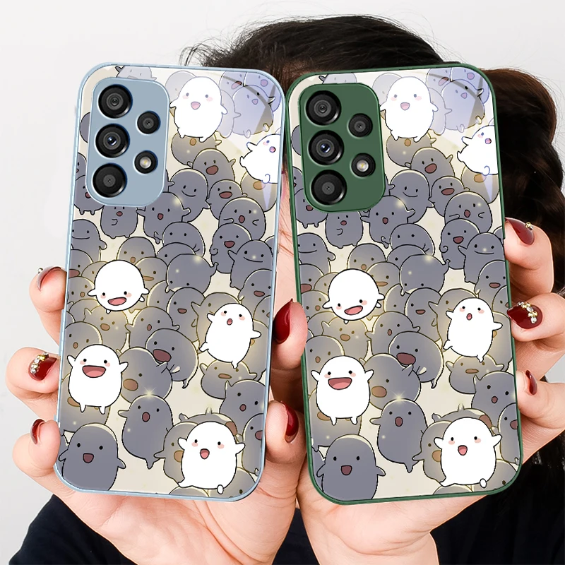 Glowing white animal perso For Samsung Galaxy S24 Plus S20 21 FE S23 Ultra S8 9 A70 72 73 50 51 52 53 Tempered Glass Phone Case