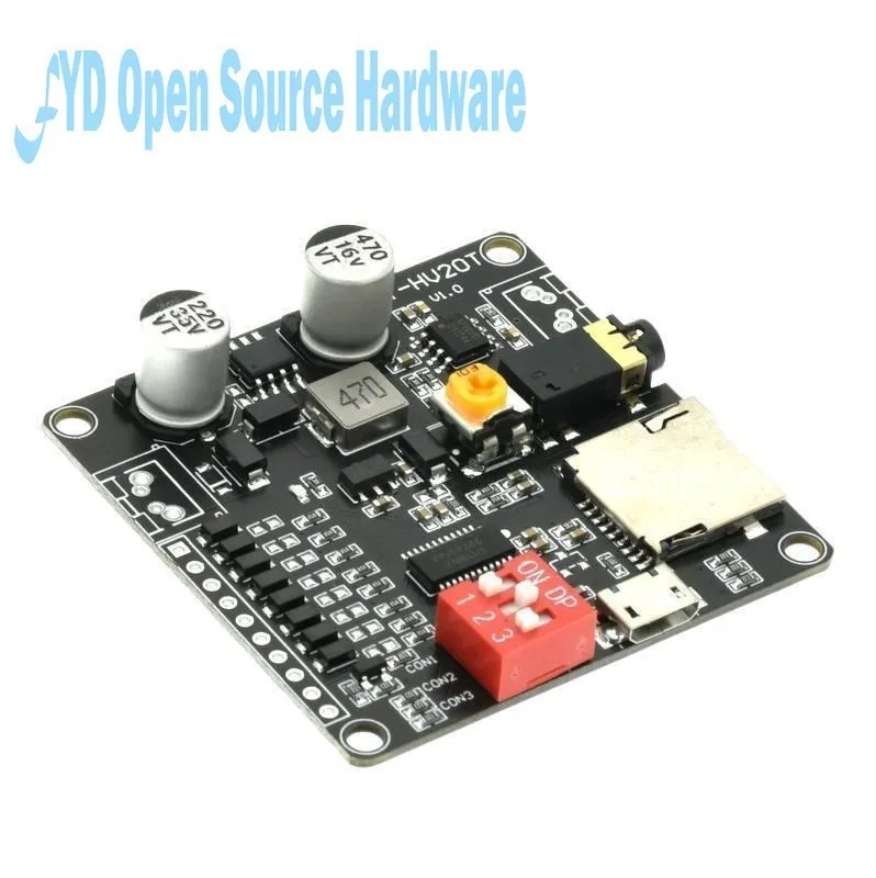 DY-HV20T HV20T 12 В/24 В 10 Вт/20 Вт модуль воспроизведения голоса с поддержкой Micro SD карты MP3 музыкальный плеер