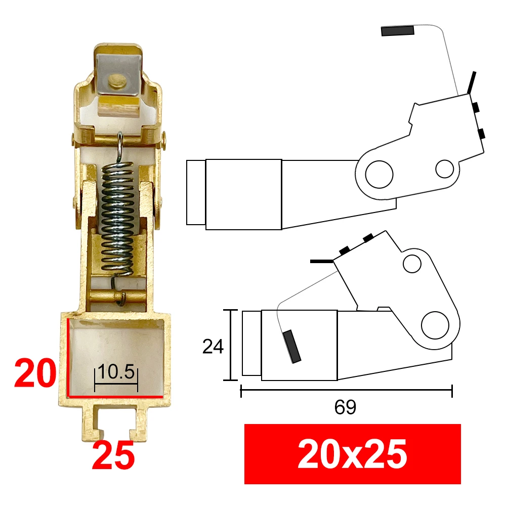 

Jumpasit Z4 D374N Генератор двигателя постоянного тока Медный держатель угольной щетки 12,5x25 16x25 20x25 25x32