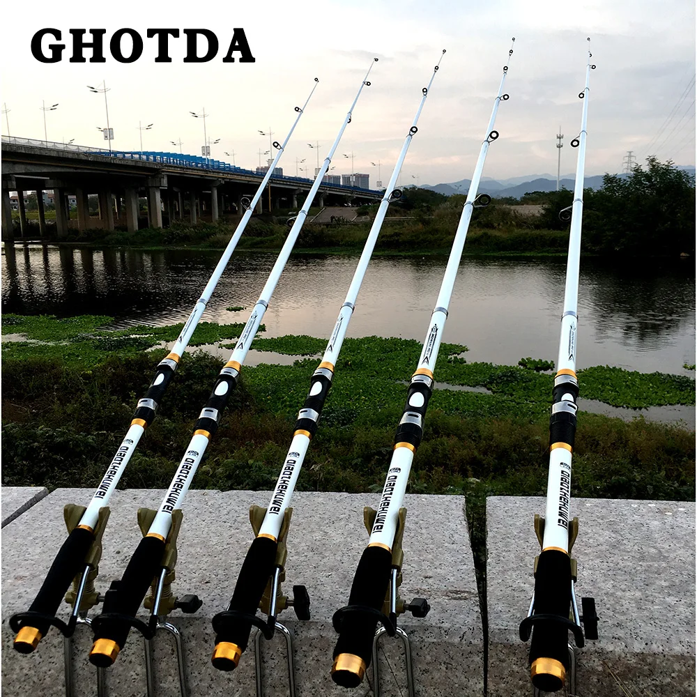 

GHOTDA Fishing Rod 2.1M-3.6M Telescopic Fishing Rod FRP and Carbon Fiber Carp Fishing Rod Spinning Power Tonality: Hard