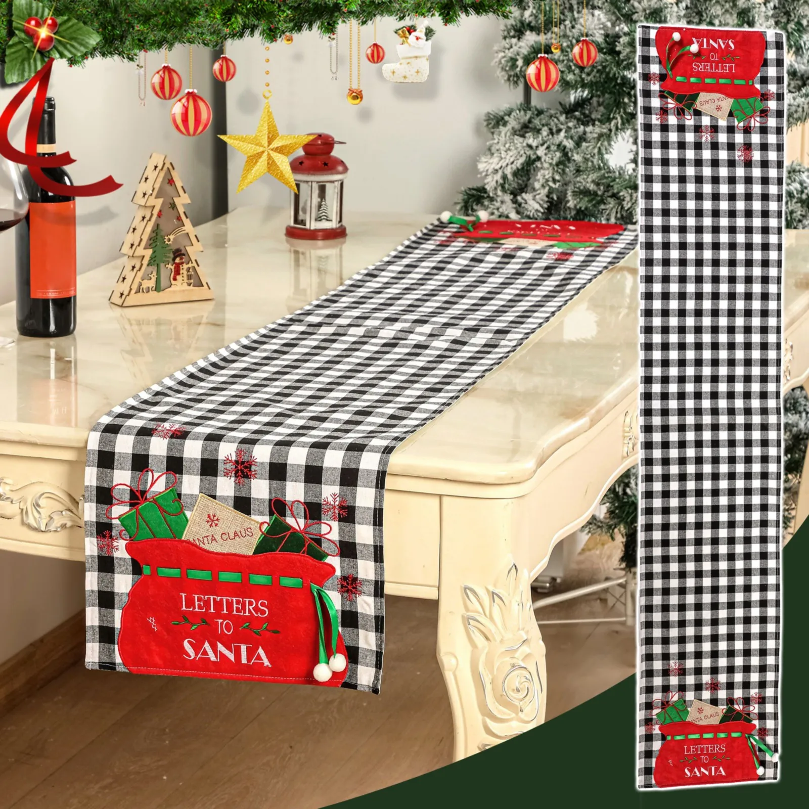 

Рождественские украшения для дома, льняные клетчатые скатерти, креативные рождественские скатерти, украшения для стола, домашняя одежда
