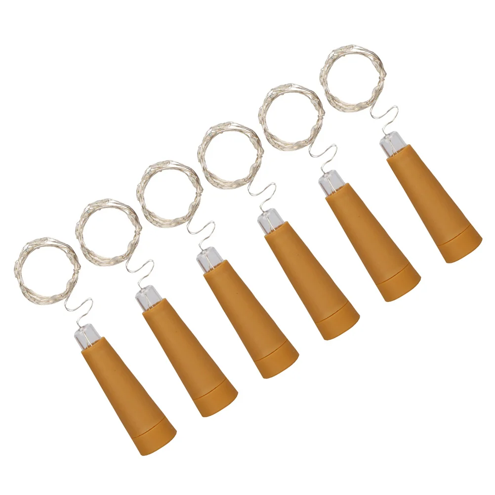 

6 Pcs LED Cork String Lights Garden Decorative Lighted Bottles Plastic Party Atmosphere Lamp