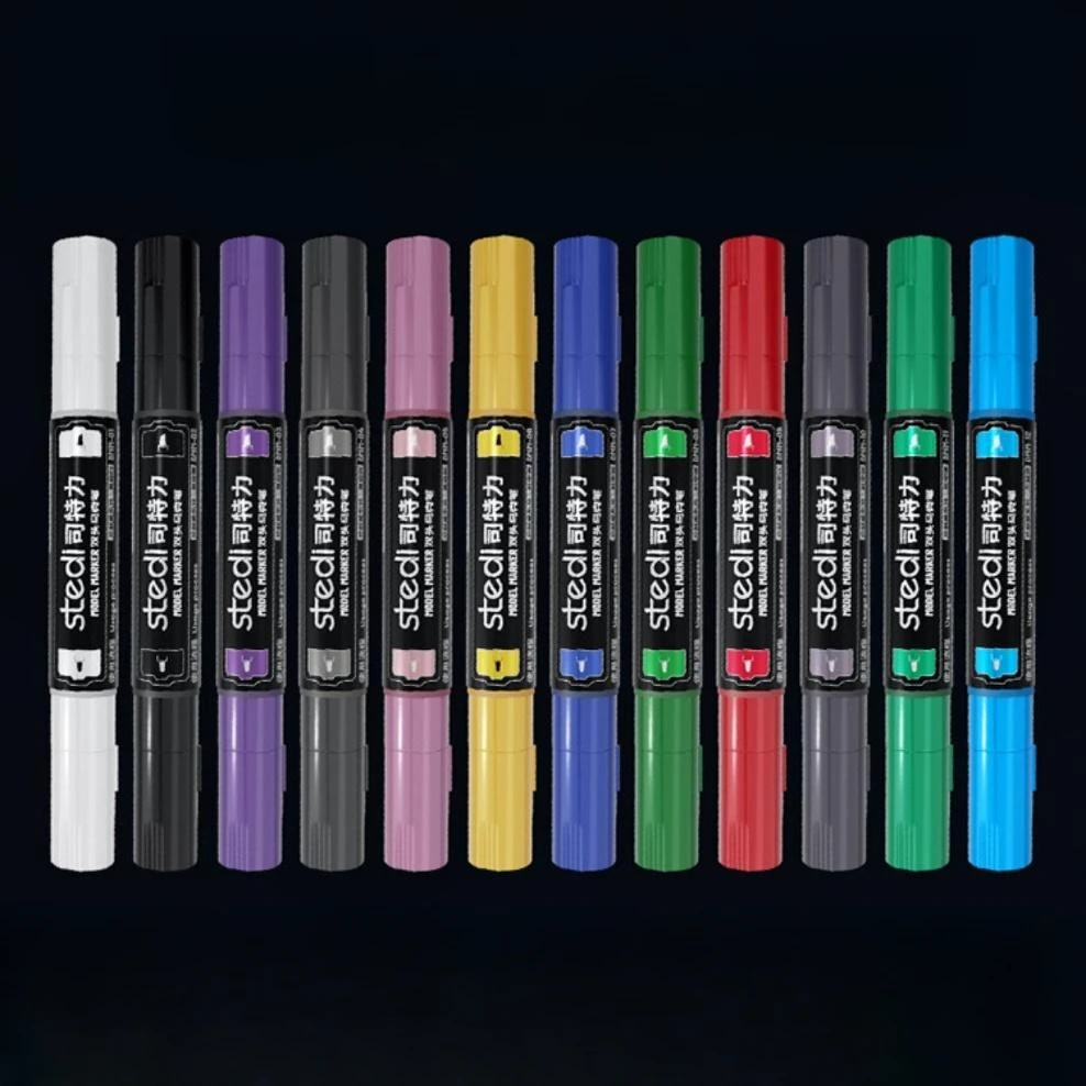 Stedi 12 шт. набор маркеров на водной основе с двойной кистью для Gundam военная модель