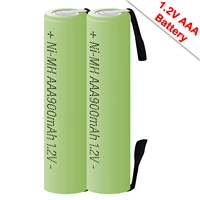 1 2v aaa rechargeable battery 900mah ni mh nimh cell green shell with welding tabs for philips electric shaver razor toothbrush
