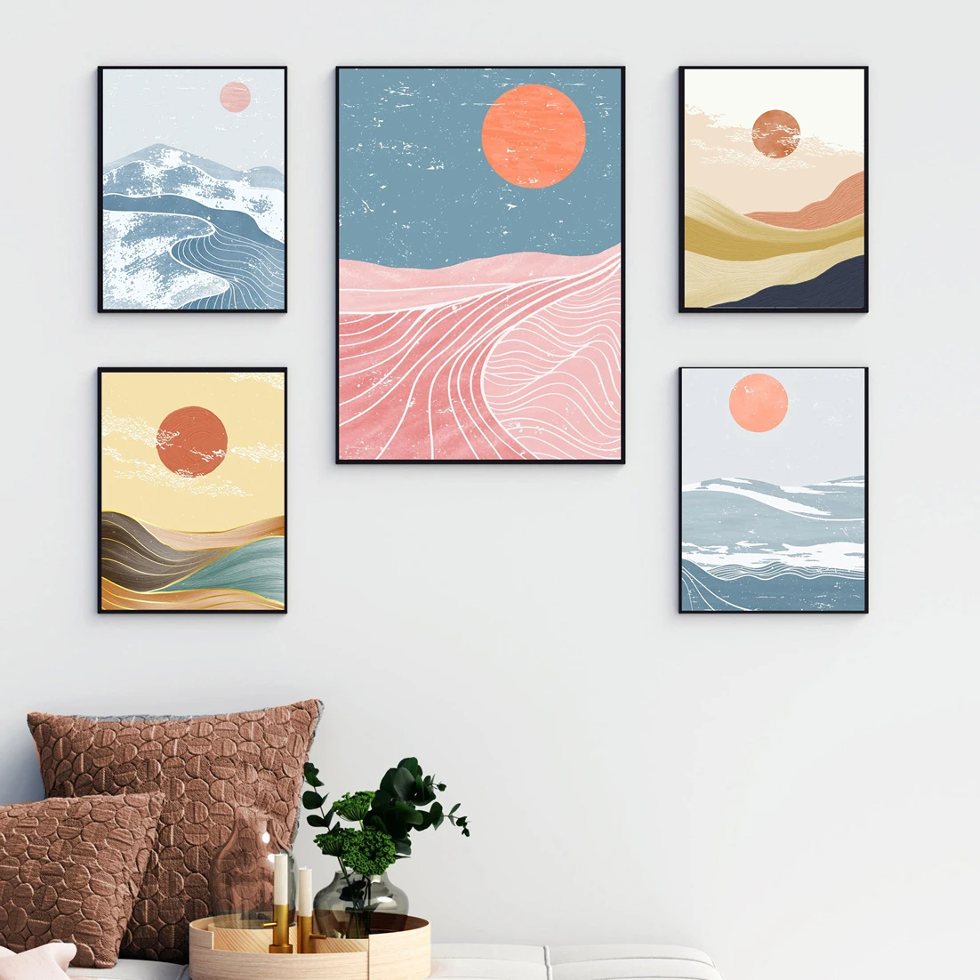 

Abstract Mountain Art Sunset Mountain Landscape Paintings Unique Gift on Canvas Home Art Bedroom Decor