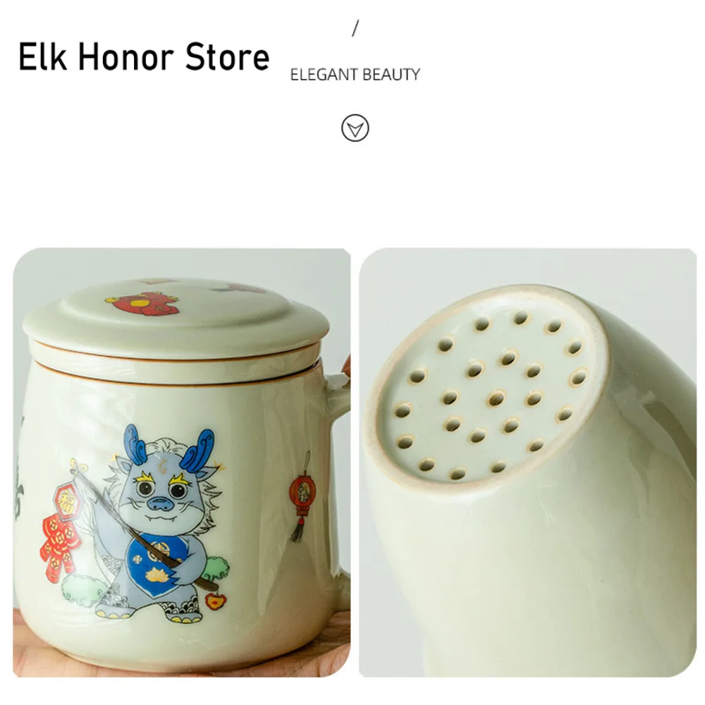 225 мл медовая глазурованная керамическая ручка для разделения воды чашка 2024