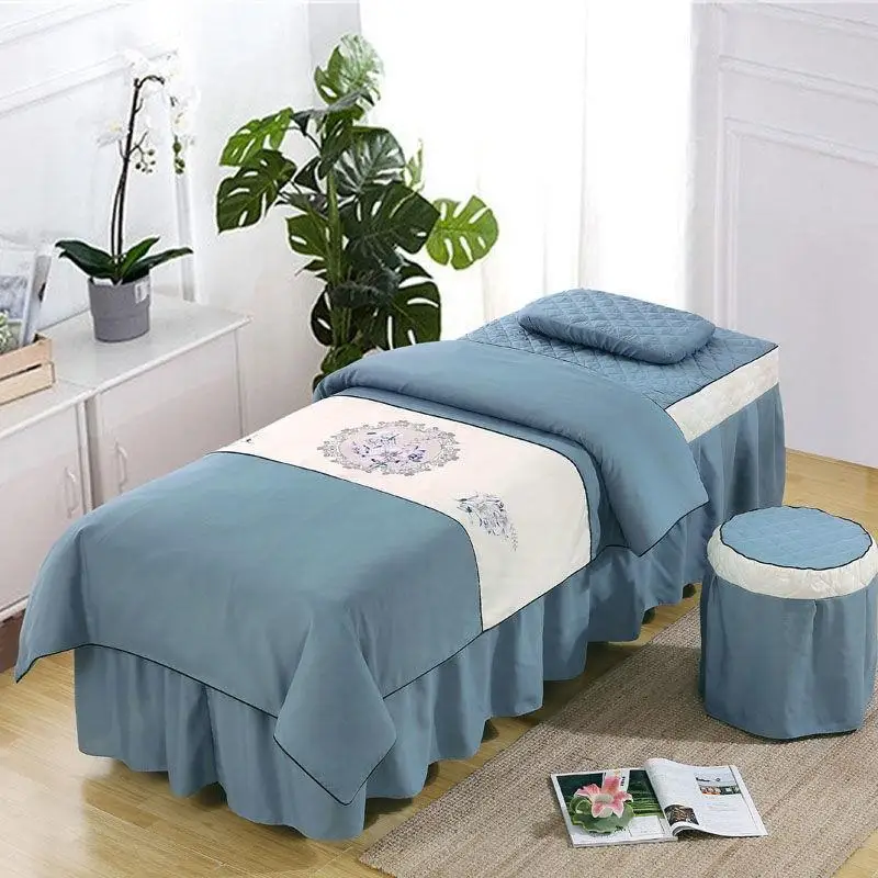 Popular Beau Bedspread Four-Piece Set High-End Nordic Sle Salon Massage Physiotherapy Single-Pie...