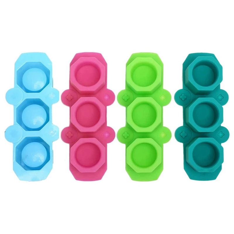 

4 Pack Mini Octagon Flower Pot Silicone Molds - Succulent Plant Planter Pot Mold Concrete Cement Plaster Molds