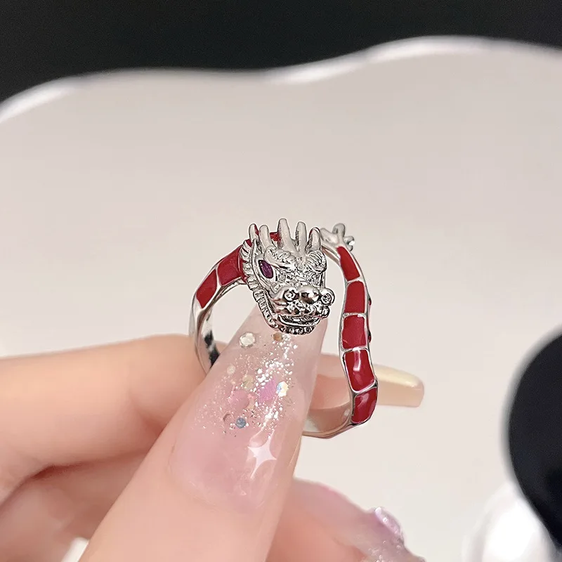 Модное глянцевое красное женское регулируемое кольцо в виде семь звезд Новинка