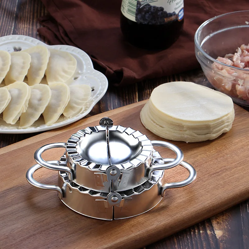 

Форма для вареников Jiaozi, экологически чистый кондитерский инструмент из нержавеющей стали, кухонные инструменты, резак для теста для кухни,...