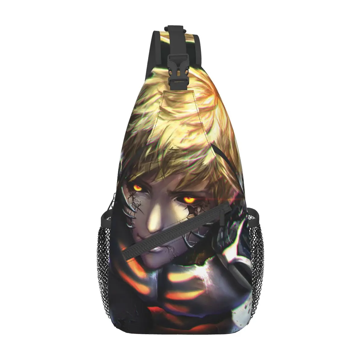 

One Punch Man Genos Chest Bags Boy Demon Cyborg Trip Shoulder Bag Retro Graphic Small Bag Phone Outdoor Style Sling Bags