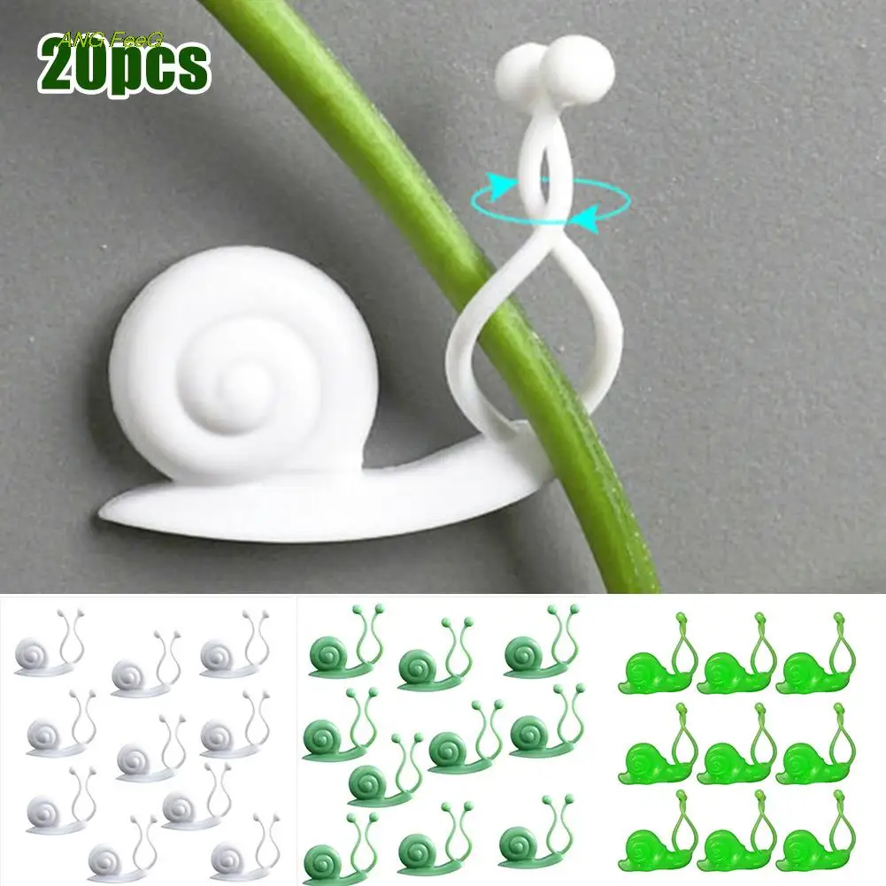 

20pcs Plants Clips Snail Type Indoor Climbing Plant Wall Clips Vine Support For Climbing Plants Plastic Plant Care Accessories