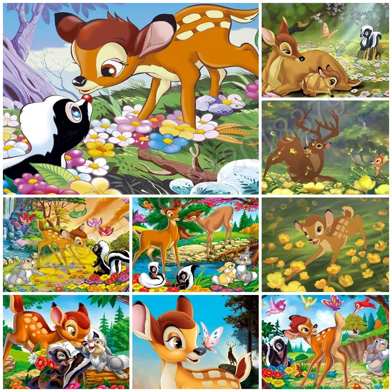 

5D Diy Bambi Diamond Painting Disney Wall Art Resin Embroidery Crafts Mosaic Rhinestone Cross Stitch Kit Interior 3D Home Decor