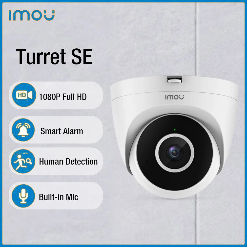 

Imou Turret SE 4MP H.265 Wi-Fi Camera Human Detection Built-in Mic Alarm Notification ONVIF Smart Indoor Security Camera