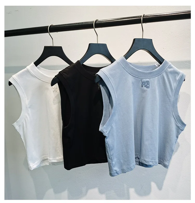 

Fashion Classic design Spring and Summer New Women Sleeveless Vest Slim Fit Cotton Letter Print All-match Tank Tops Female