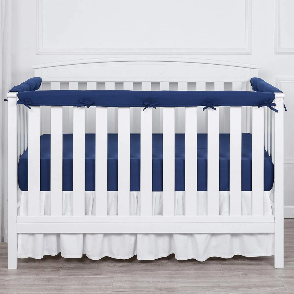 

3Pcs Cotton Crib Protection Wrap Edge Safe Teething Protector Baby Anti-Bite Bed Fence Guardrail Rail Cover Protective Strip