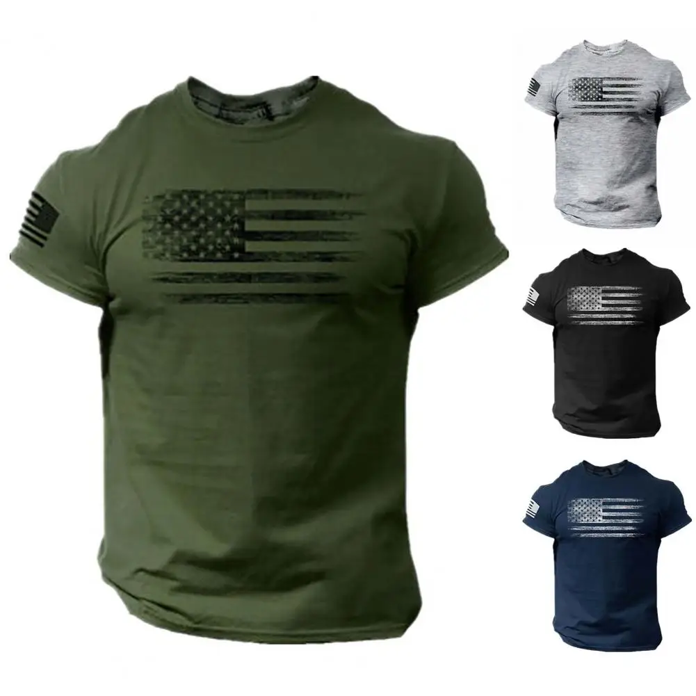 

Футболка мужская с принтом, воздухопроницаемая Удобная приталенная рубашка с круглым вырезом и короткими рукавами, уличная одежда для вече...