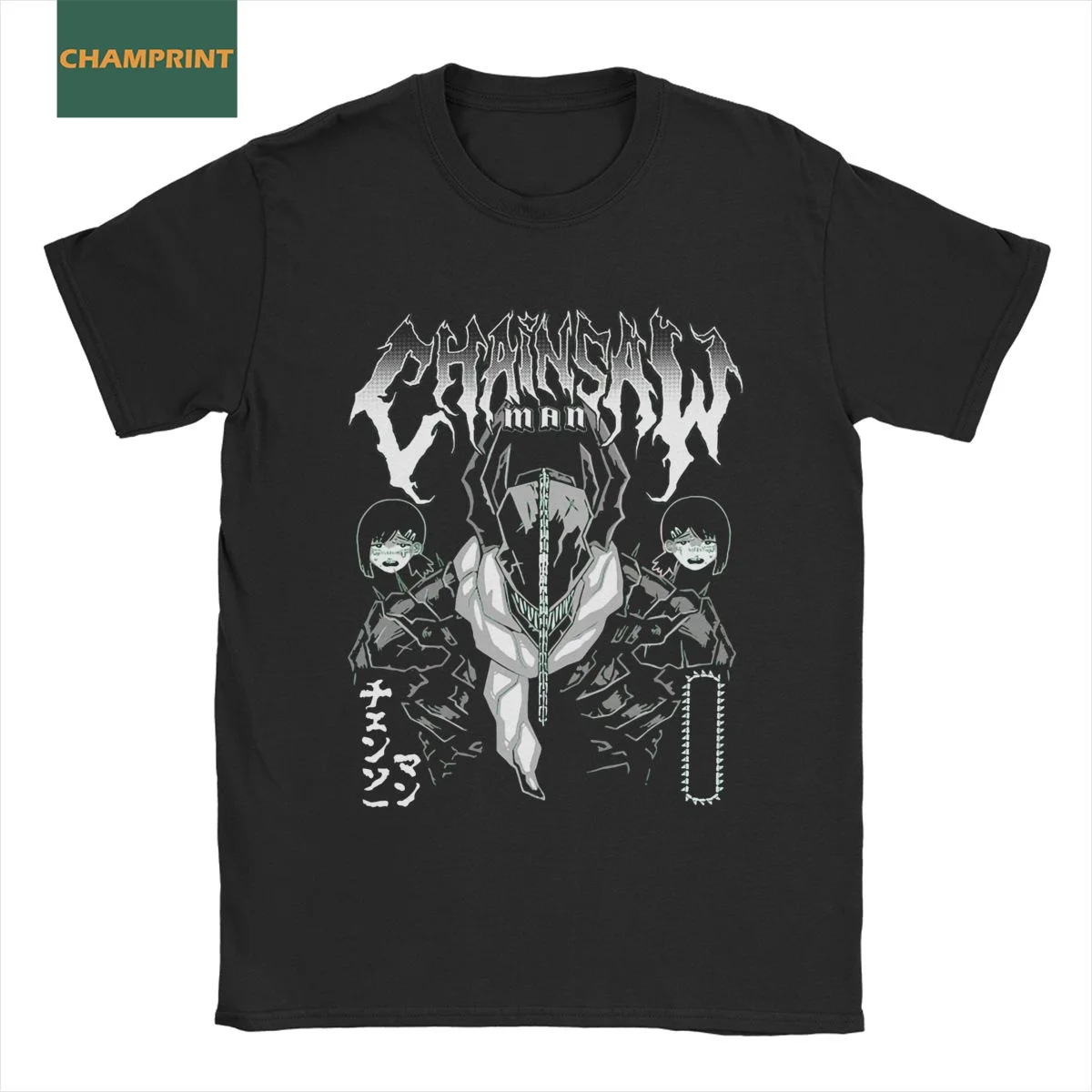 

Chainsaw Man Metal T-Shirts Men Anime Manga Chainsawman Novelty 100% Cotton Tees Short Sleeve T Shirt New Arrival Clothing
