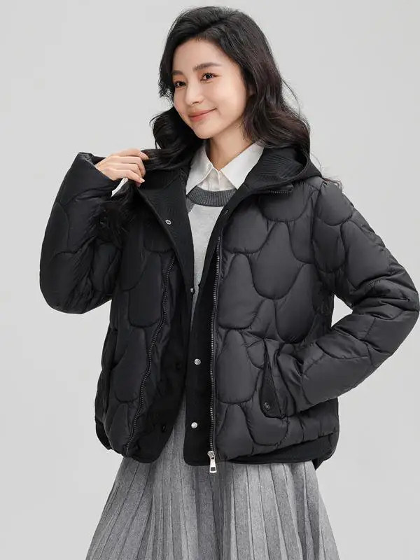 Yalu 2024 новый пуховик женский короткий модный корейский из двух предметов с