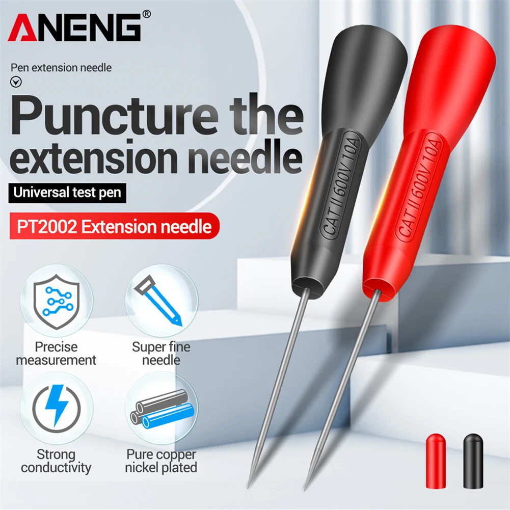 

ANENG 2pcs PT2002 Insulation Piercing Needles Non-destructive Diagnostic Multimeter Probes Test Needle Pin for 2mm Test Leads