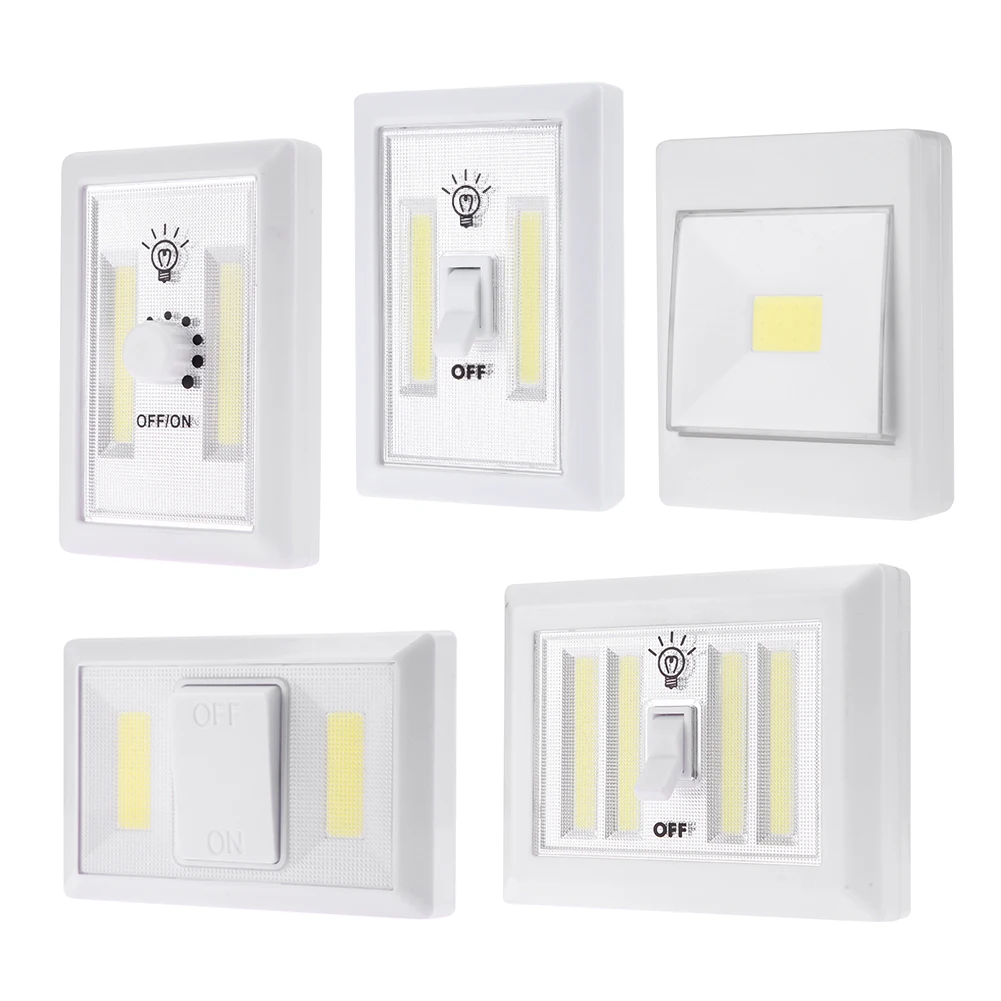 Монолитный блок светодисветильник настенный ночник работающий от батарейки для