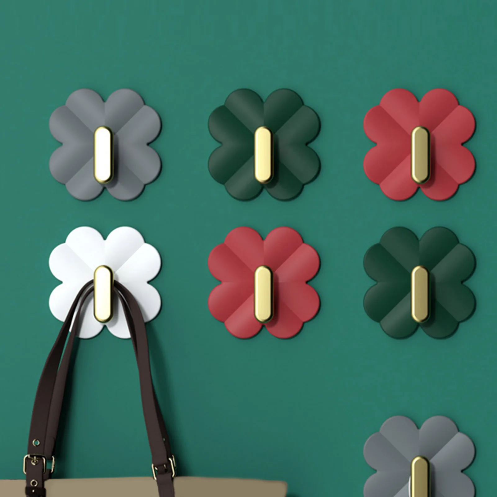 

4Pcs Strong Self-adhesive Accessible Luxury Wall Hook Sundries Key Holder Bathroom Door Hooks Home Organizer Storage Hanger