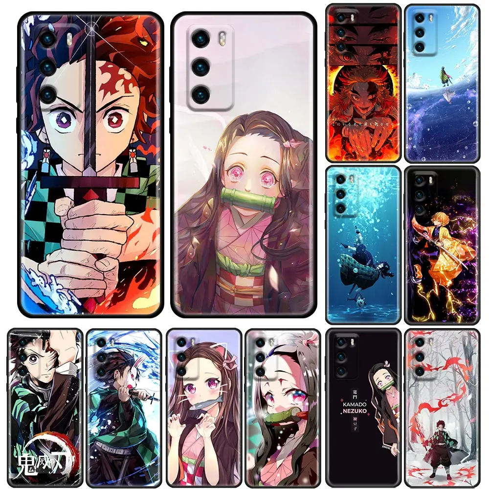 

Girl Anime Demon killer Mobile Phone Shell for Huawei P50 P50E P40 P30 P20 P10 Smart 2021 Pro Lite 5G Plus Soft Case Cover Funda