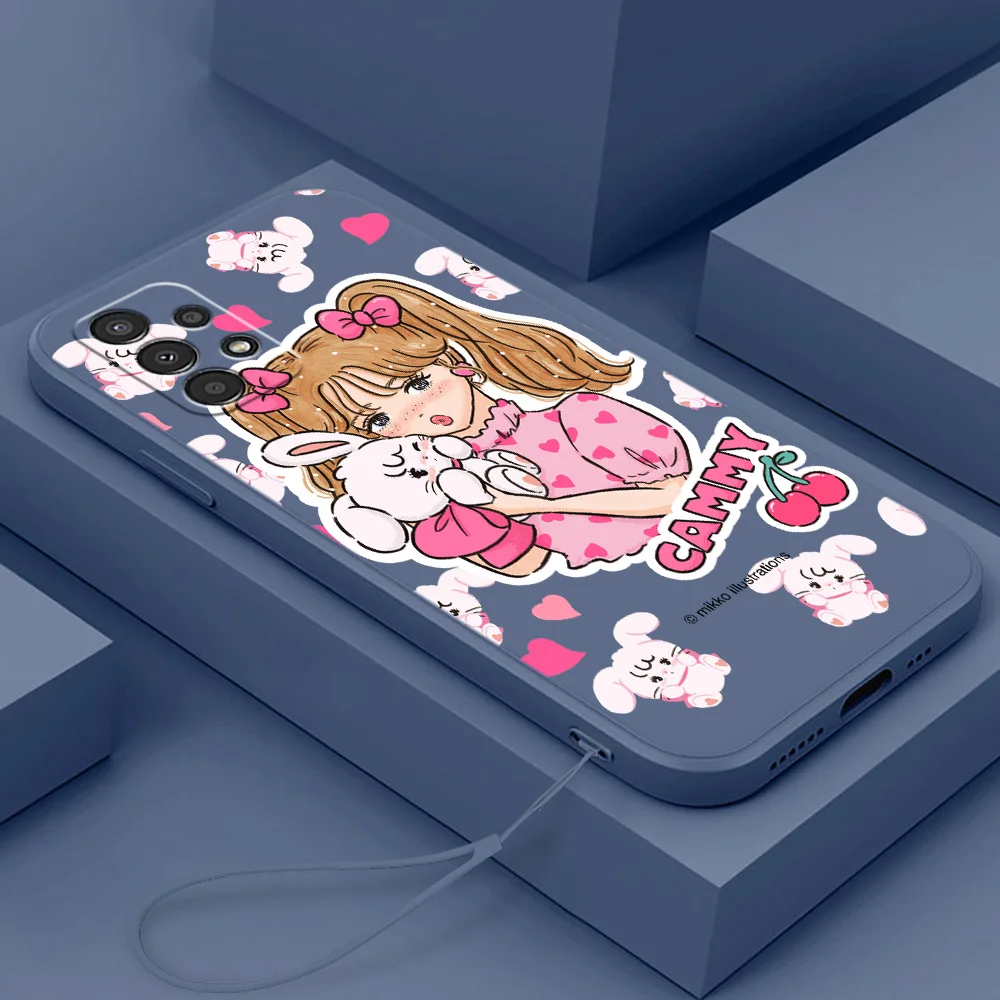 

Anime Sailor Phone Case For Samsung A73 A72 A54 A53 A52 A42 A34 A33 A32 A23 A22 A14 A13 A12 Liquid Rope Cover