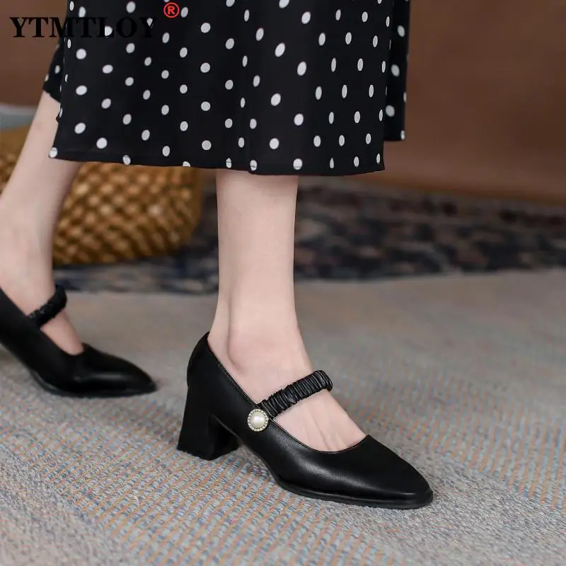 

Туфли-лодочки женские на квадратном каблуке, модная Уличная обувь из искусственной кожи с эластичным ремешком, пикантные Вечерние наряды с ...