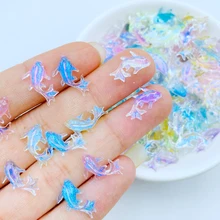 100 Pcs New Cute Mini Kawaii Color Little Goldfish Resin Figurine Crafts Flatback Cabochon Ornament Jewelry Making Hairwear K38