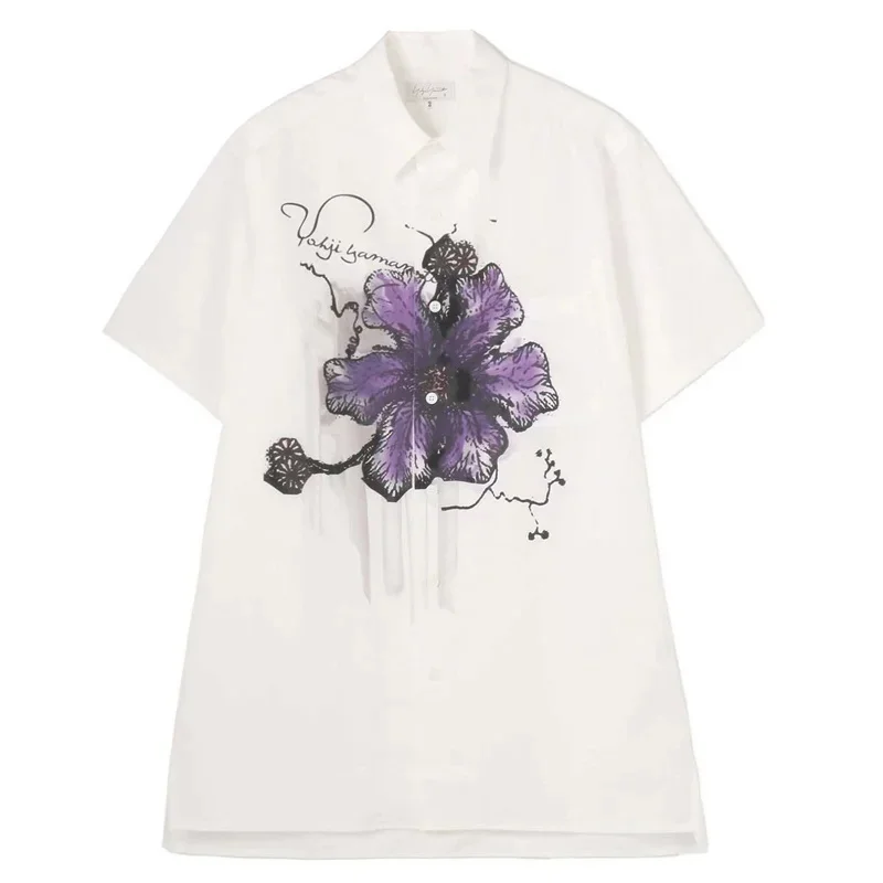 

Y-3 Yohji Yamamoto Men's T-shirt 23SS Summer Flower Printing Fallow Baggy Y3 Casual Cotton Short Sleeve Tops For Men And Women