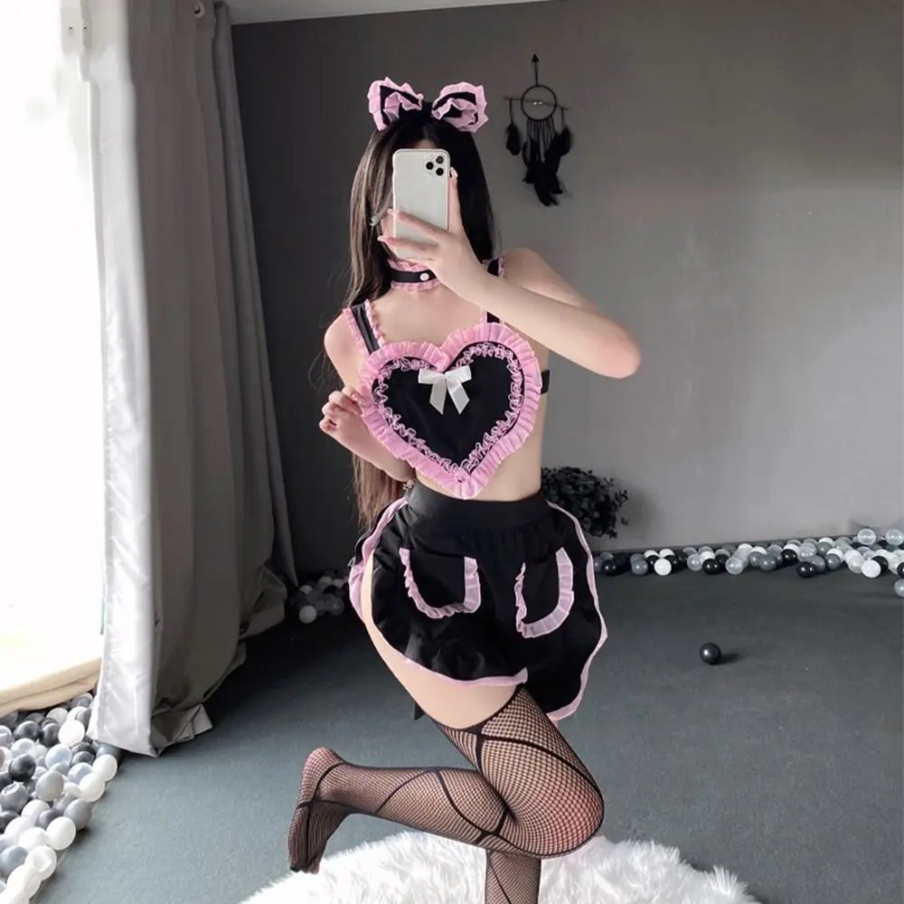 

Соблазнительный головной убор из аниме, женское нижнее белье, наряд горничной с открытой спиной, комплекты нижнего белья, костюмы для косплея, униформа